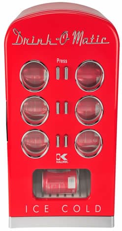 nostalgic mini fridge vending machine