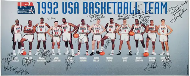 1992 USA basketball Dream Team signed poster