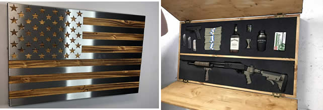 American flag gun cabinet