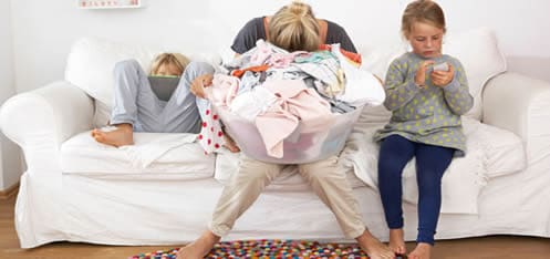 woman stressed at home