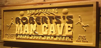 customizable basketball man cave sign