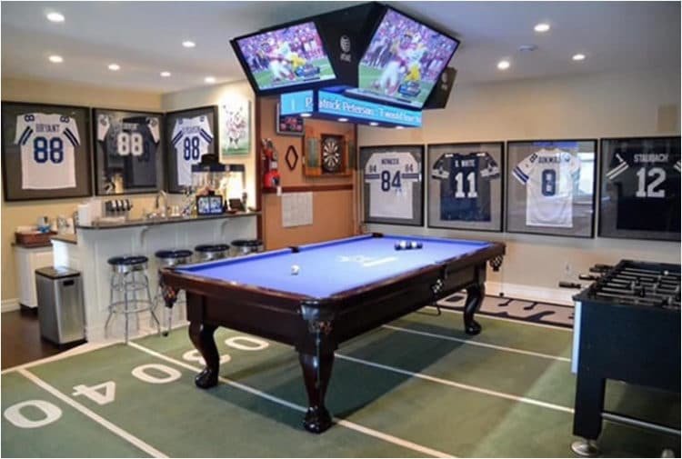 man cave jersey display