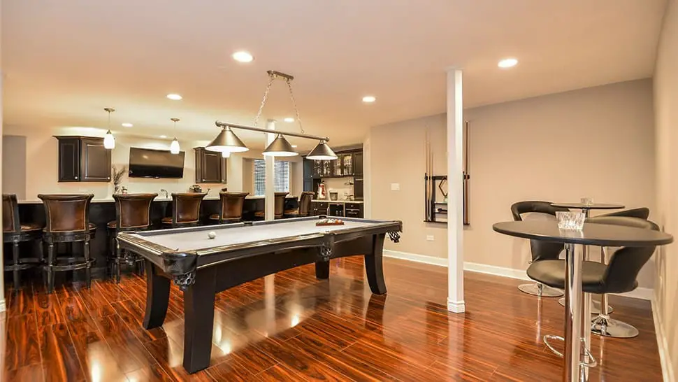 Light reflective colored basement man cave
