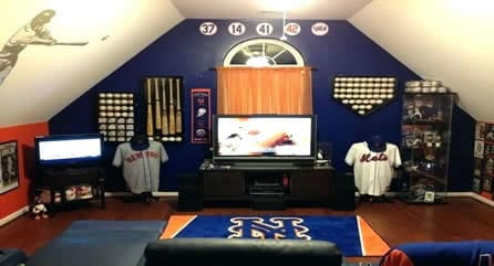 Baseball attic man cave idea