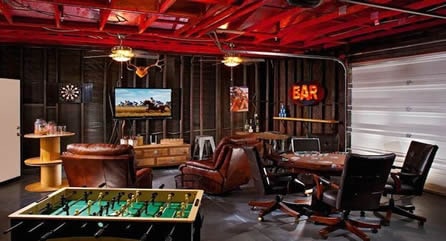 Garage bar man cave