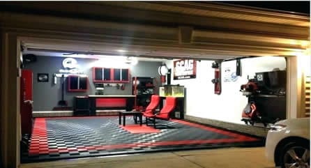 Racing garage man cave idea