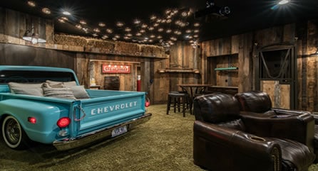 Rustic barn man cave idea