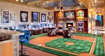 baseball basement man cave idea