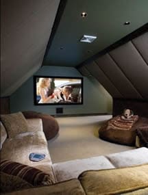 contemporary attic man cave