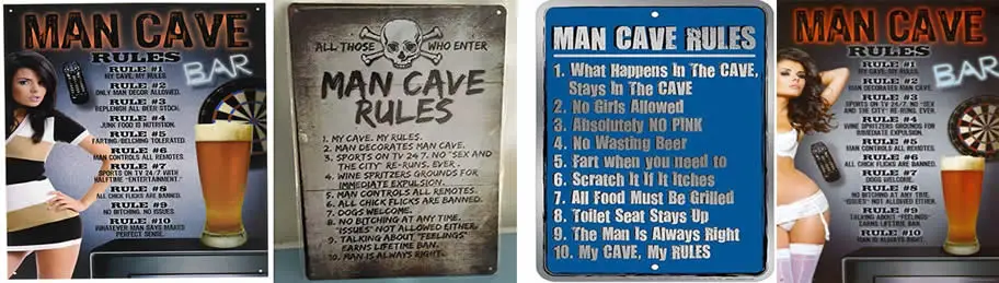 man cave rules signs