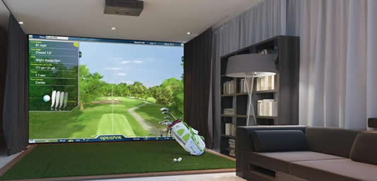 golf simulator for man cave