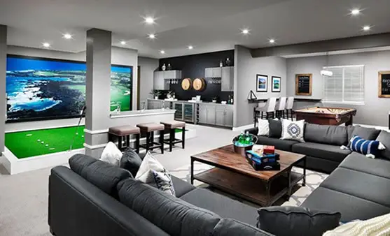 modern golf man cave