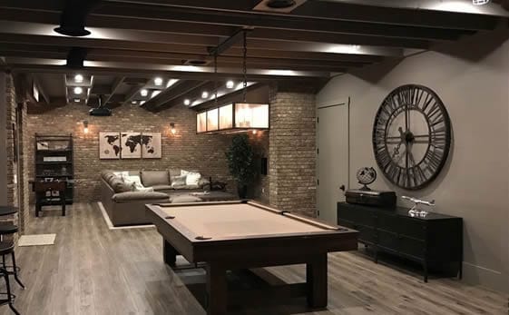 modern man cave basement design