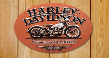 Harley Davidson tin plaque