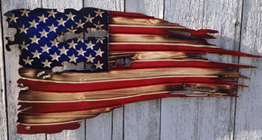 Worn American flag