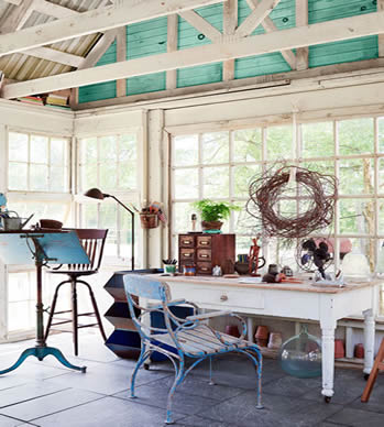 open roof plan she shed interior