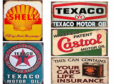 8x12 Inches Gas Oil Car Metal Signs for Garage Man Cave Bar 76 Tin Signs 4 Pieces Reproduction Vintage Retro Wall Decor