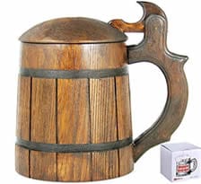 wooden beer mugs