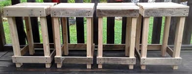 Homemade rustic bar stools