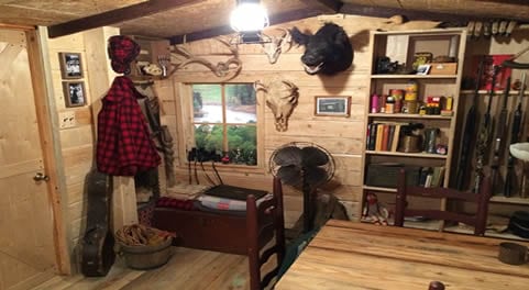 budget friendly rustic man cave