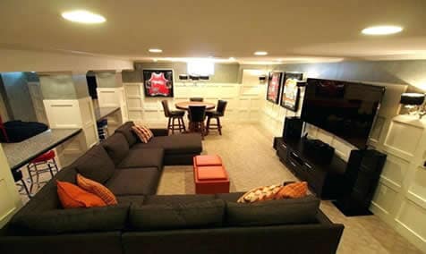 budget man cave idea in basement