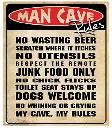 man cave rules sign