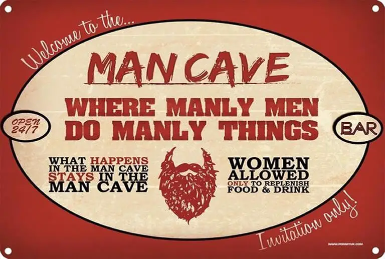 man cave sexist sign