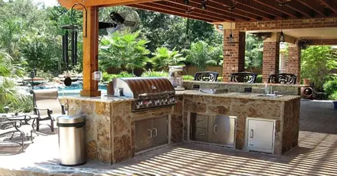 outdoor man cave grilling
