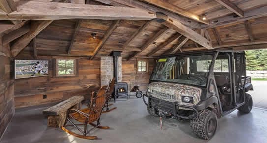 rustic man cave garage