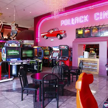 A pink arcade
