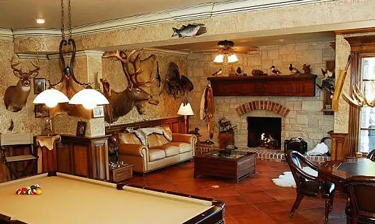 Rustic cowboy man cave