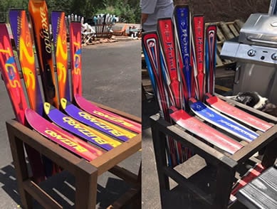Ski style bar stools
