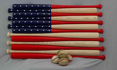Baseball bats American flag