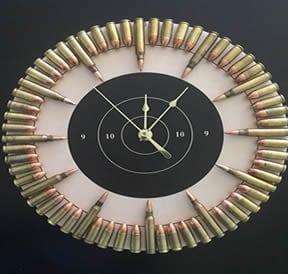 Man cave bullet clock