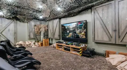 Military camo gaming man cave