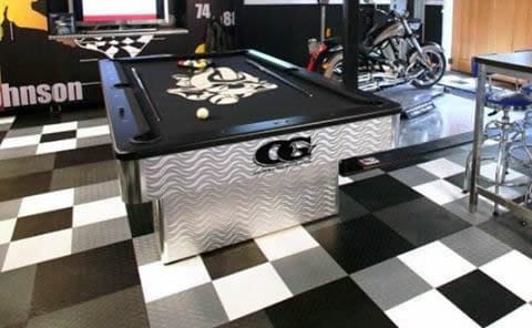 Retro tiled man cave flooring