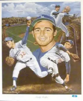 Sandy Koufax hall of famer lithograph