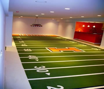 Touchdown football man cave flooring