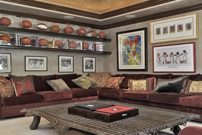 Upscale basketball man cave