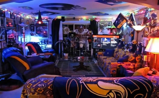 Vibrant Vikings man cave