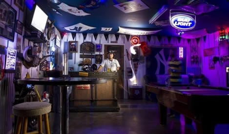 Yankees man cave bar