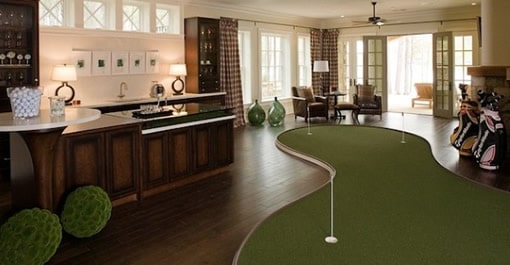 Golf course man cave carpeting