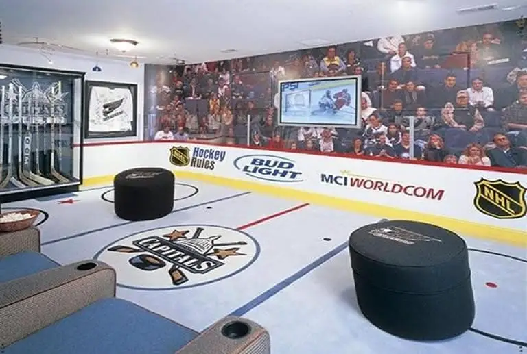 Epic hockey man cave