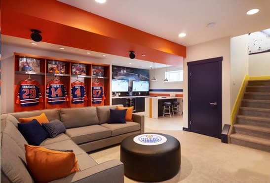Team specific ice hockey man cave