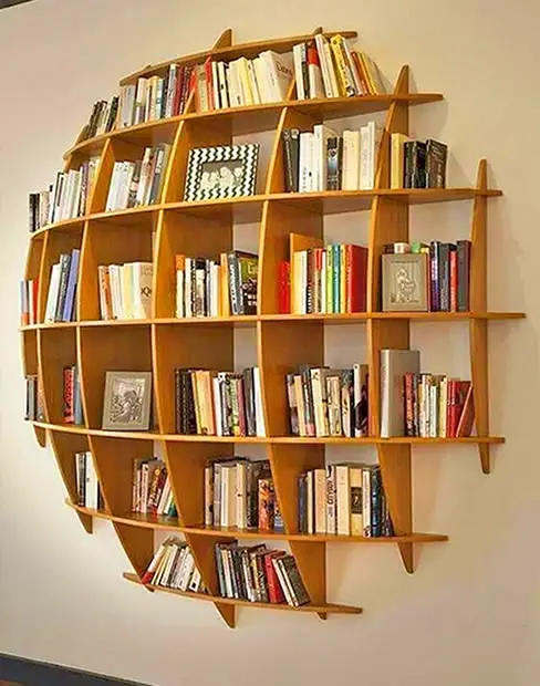 She shed library spherical bookshelf